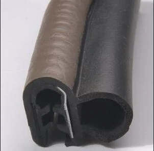 Dual Durometer Sponge and Solid Rubber Extrusions Seal Strip with Metal Insert